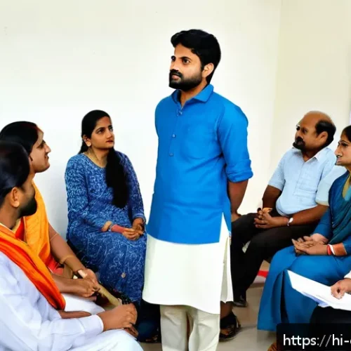Home 17 상담심리사와 관련된 필수 워크숍 - A professional psychological counseling workshop scene in India, featuring a diverse group of adults...